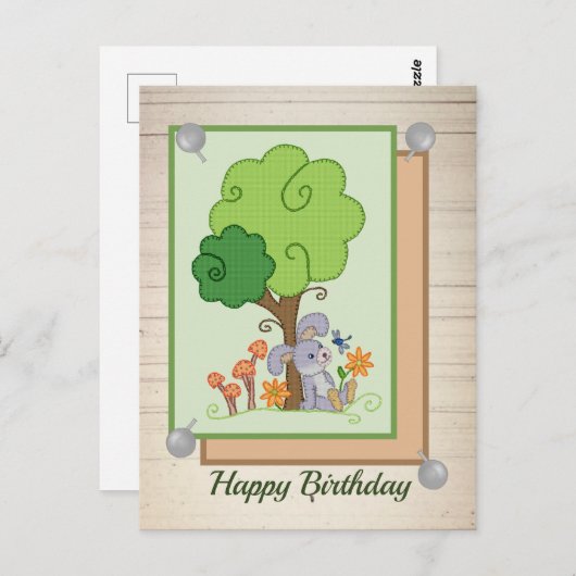 Carte Postale Hase unterm Baum (Devant / Derrière)