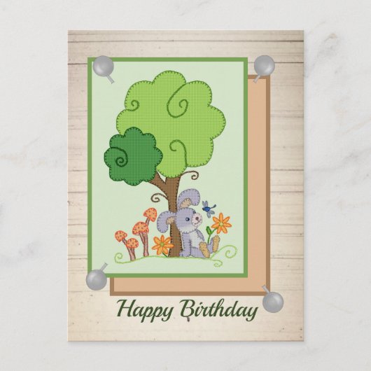 Carte Postale Hase unterm Baum (Devant)