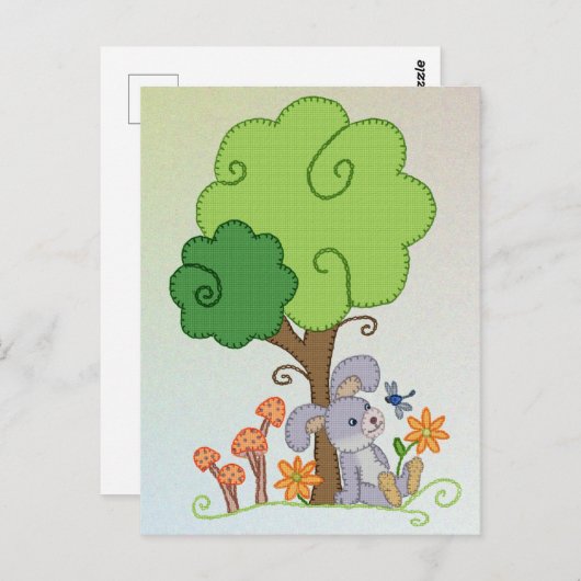 Carte Postale Hase unterm Baum (Devant / Derrière)