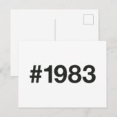 Carte Postale Hashtag 1983 42 Anniversaire (Devant / Derrière)