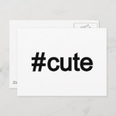 Carte Postale Hashtag # Cute (Devant / Derrière)