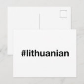 Carte Postale Hashtag LITHUANIAN (Devant / Derrière)