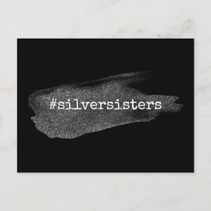 Carte Postale Hashtag Silver Sisters, Faux Pinceau Pailleté Arge