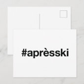 Carte Postale Hashtag SKI APRES (Devant / Derrière)