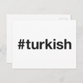 Carte Postale Hashtag TURKISH (Devant / Derrière)
