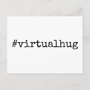Carte Postale Hashtag Virtual Hug noir et blanc