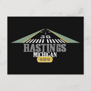 Carte Postale Hastings MI - Piste de l'aéroport