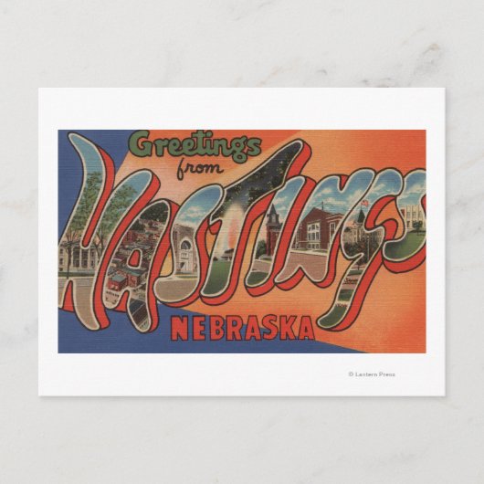 Carte Postale Hastings, Nebraska - Scènes de grandes lettres (Devant)