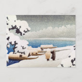 Carte Postale Hasui Kawase Neige à Hashidate (Yuki no hashidate) (Devant)