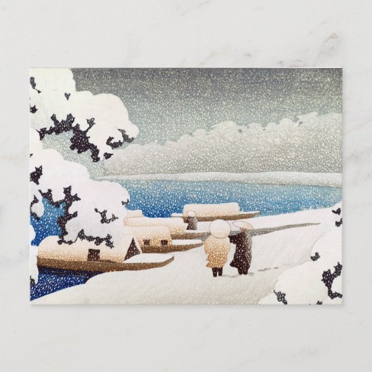 Carte Postale Hasui Kawase Neige à Hashidate (Yuki no hashidate) (Devant)