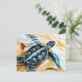 Carte Postale Hatchling de Honu (Tortue de mer verte) (Debout devant)