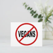 Carte Postale Hate Vegans/No Vegans Autorisé Signalé (Debout devant)