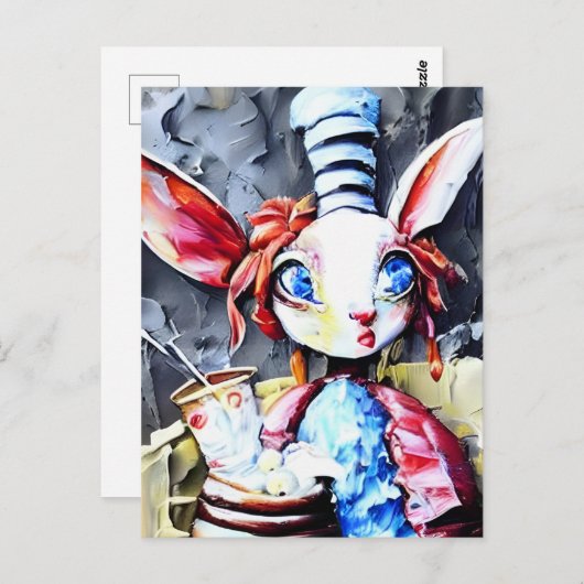 Carte postale Hatter Lapin Blanc (Devant / Derrière)