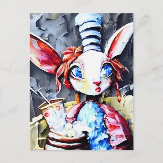 Carte postale Hatter Lapin Blanc (Devant)