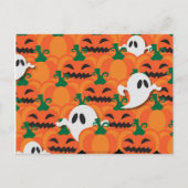 Carte Postale Haunted Halloween Citrouille Patch Ghosts (Devant)