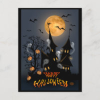 Carte postale Haunted Halloween Night Vampire Cast