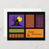 Carte postale Haunted House Halloween Style Appliq (Devant / Derrière)