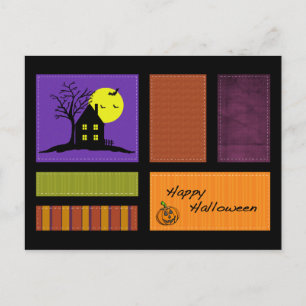 Carte postale Haunted House Halloween Style Appliq