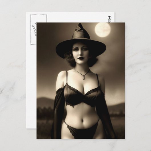 Carte postale Haunween Witch (Devant / Derrière)