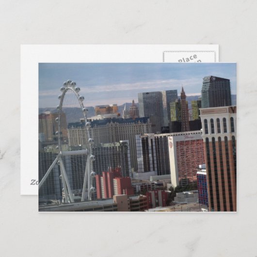 Carte Postale Haut rouleau et Las Vegas Center Strip (Devant / Derrière)