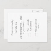 Carte postale haute RSVP (Devant / Derrière)