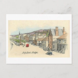 Carte Postale Haute rue vintage, Moffat, Écosse