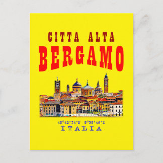Carte Postale Haute-vieille ville (Citta Alta) à Bergamo. Italie