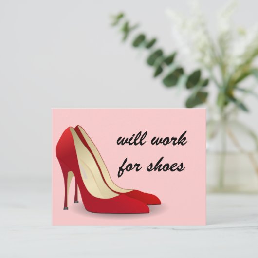 Carte Postale Hautement motivé : Travaillera pour les chaussures (Debout devant)