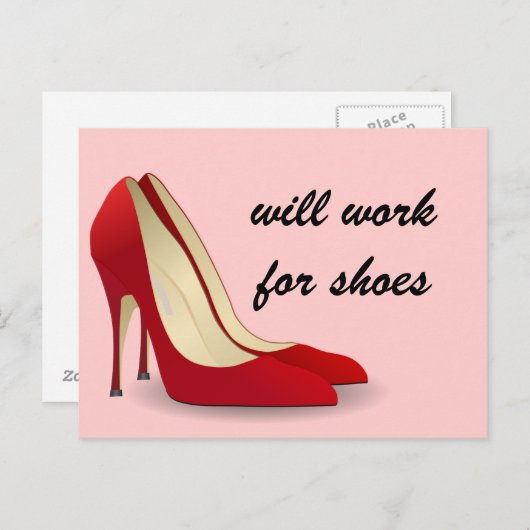 Carte Postale Hautement motivé : Travaillera pour les chaussures (Devant / Derrière)
