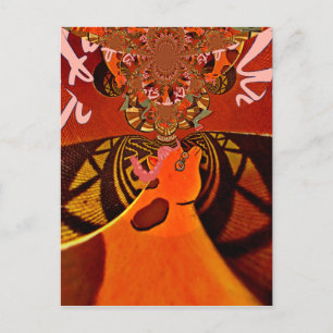 Carte Postale Hauteurs de Whimsical : Belle girafe drôle Africai