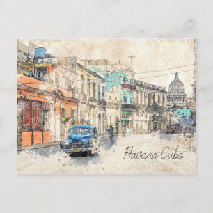 carte postale havana cuba