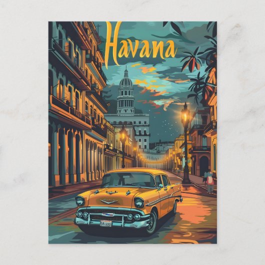Carte Postale Havana Dreams : Croisière en voiture d'époque (Devant)