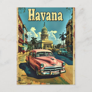 Carte Postale Havana Dreams : Voiture Vintage