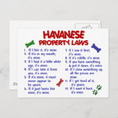 Carte Postale HAVANESE, lois sur la propriété 2 (Devant / Derrière)
