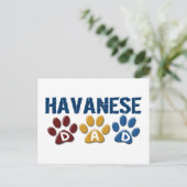 Carte Postale HAVANESE Papa Empreinte de patte 1 (Debout devant)