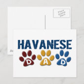 Carte Postale HAVANESE Papa Empreinte de patte 1 (Devant / Derrière)
