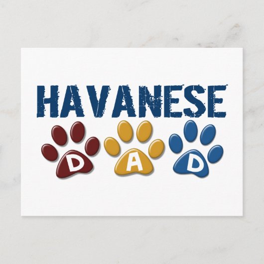 Carte Postale HAVANESE Papa Empreinte de patte 1 (Devant)