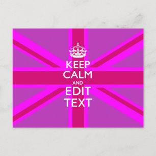 Carte Postale Have Your Keep Calm Text on Pink Union Jack
