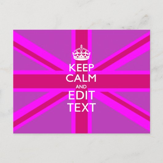 Carte Postale Have Your Keep Calm Text on Pink Union Jack (Devant)