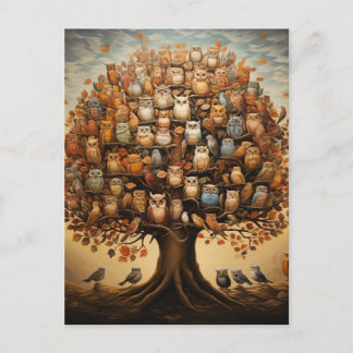Carte Postale Haven Whimsical : L'Arboretum Adoré Aux Chouettes
