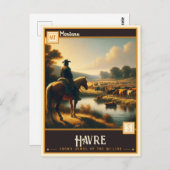 Carte Postale Havre, Montana | VINTAGE (Devant / Derrière)