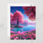 Carte Postale Havre rose en fleur (Devant / Derrière)