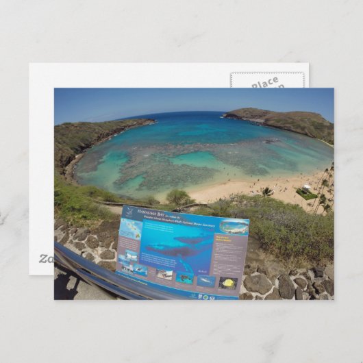 Carte Postale Hawaï Baie de Hanauma Volcan (Devant / Derrière)