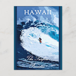Carte Postale Hawaï, le paradis des surfeurs