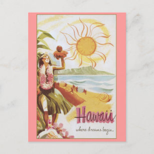 Carte Postale Hawaï - où commencent les rêves
