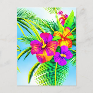 Carte Postale Hawaï Tropical Motif sans couture