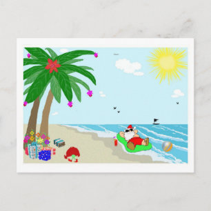 Carte postale hawaïenne de Noël de Père Noël