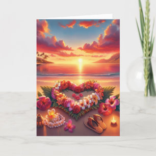Carte postale hawaïenne romantique personnalisée