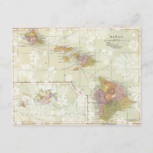 Carte postale hawaïenne vintage Enregistrer la dat (Devant)