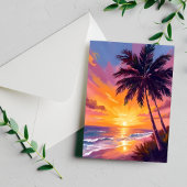 Carte Postale Hawaii Beach Sunset Painting Voyage